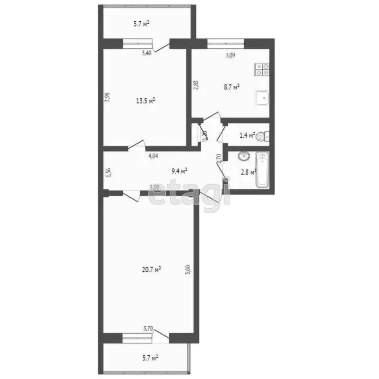 2-к кв. Крым, Ялта ул. Чернова, 24 (68.7 м) - Фото 1