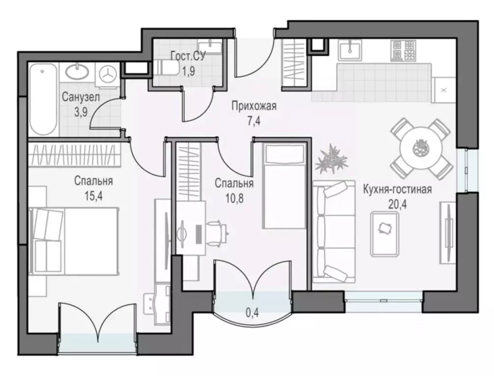 2-к кв. Москва ул. Академика Королева, 21 (60.69 м) - Фото 0