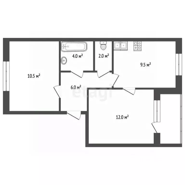 2-к кв. Ростовская область, Батайск Южная ул., 40 (45.0 м) - Фото 2