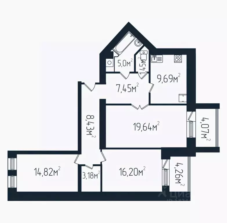 3-к кв. Ярославская область, Ярославль Суздальская ул., 192 (84.8 м) - Фото 0
