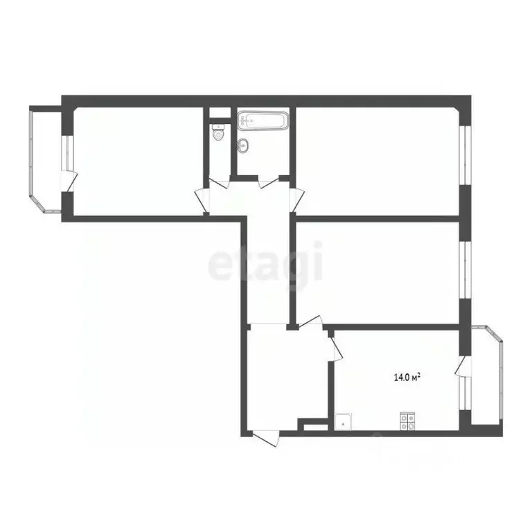 3-к кв. Тюменская область, Тюмень ул. Николая Семенова, 25 (90.2 м) - Фото 1