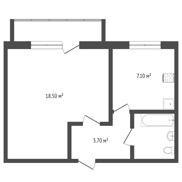 1-комнатная квартира: Ялуторовск, улица Революции, 133 (35 м) - Фото 1