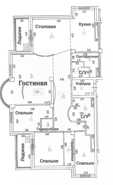 5-к кв. Алтайский край, Барнаул ул. Папанинцев, 111 (200.4 м) - Фото 2