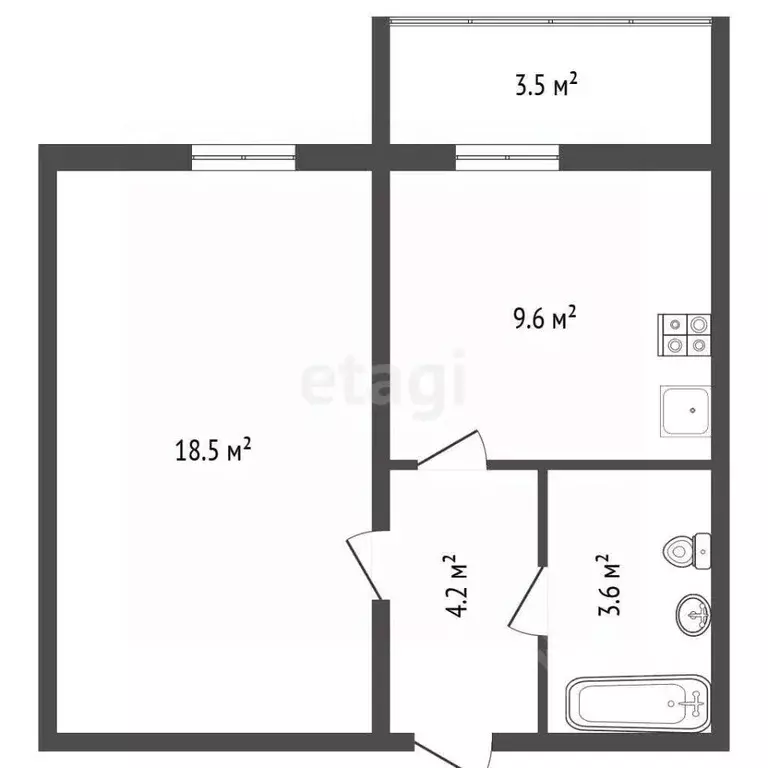 1-к кв. Воронежская область, Новоусманский район, пос. Отрадное ул. ... - Фото 2
