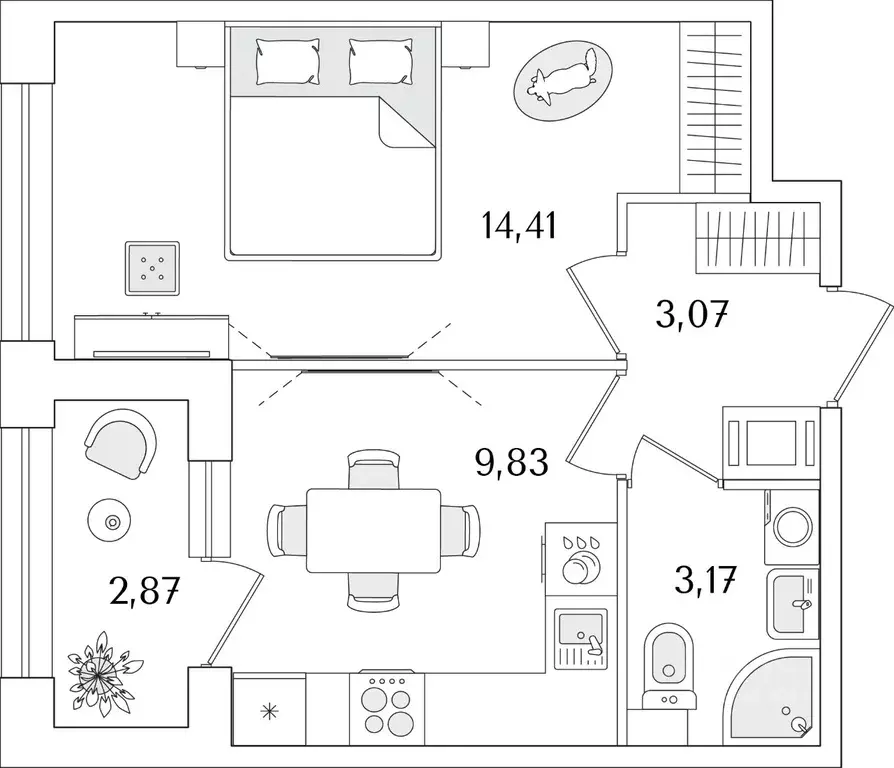 1-к кв. Санкт-Петербург Аурум жилой комплекс (31.92 м) - Фото 1