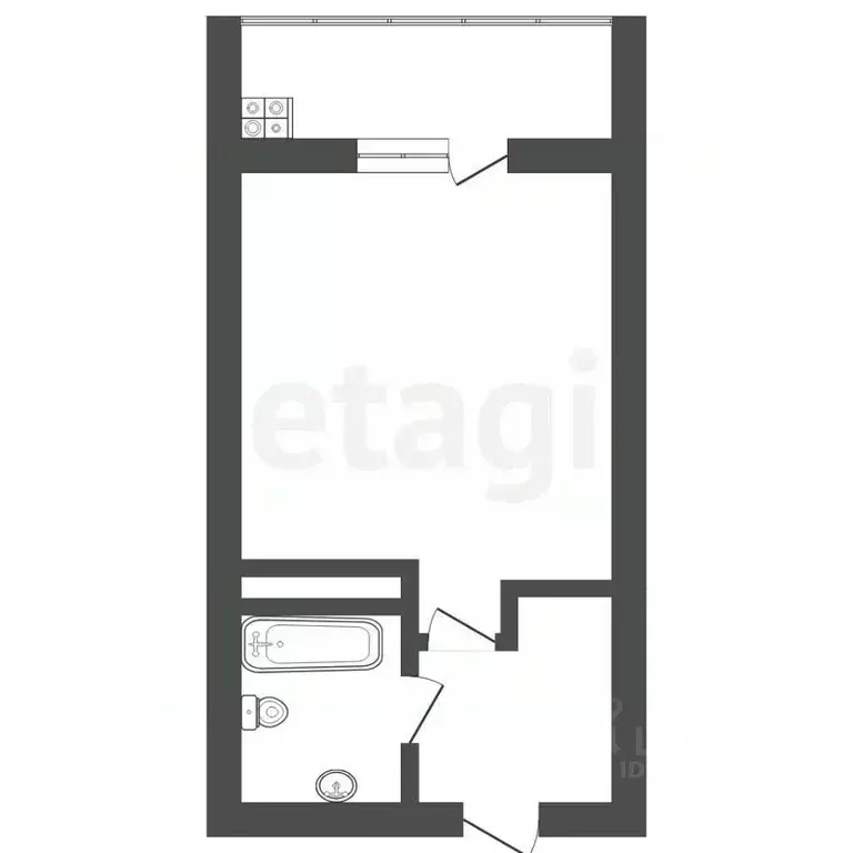 Студия Тюменская область, Тюмень ул. Бабарынка, 16б (18.8 м) - Фото 2