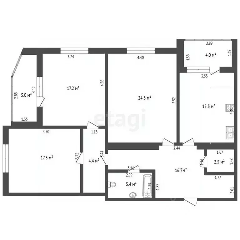 3-к кв. Самарская область, Самара Конноармейская ул., 13 (103.5 м) - Фото 2