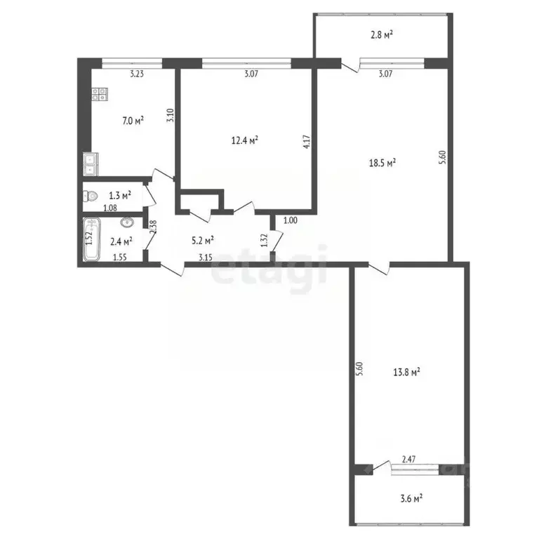 3-к кв. Самарская область, Самара просп. Карла Маркса, 324 (63.5 м) - Фото 1