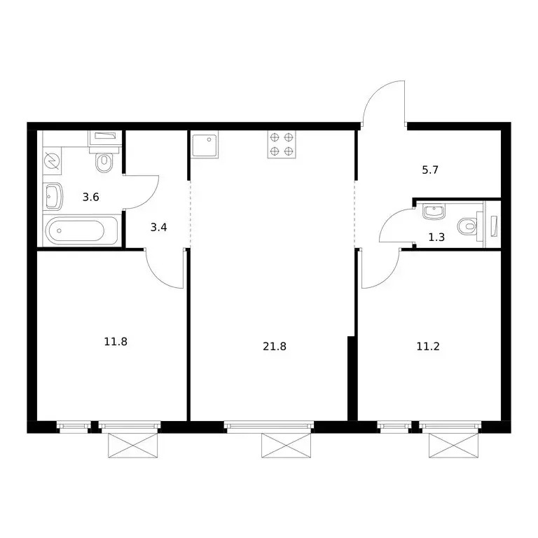 2-комнатная квартира: Москва, Муравская улица, 44к2 (58.8 м) - Фото 1