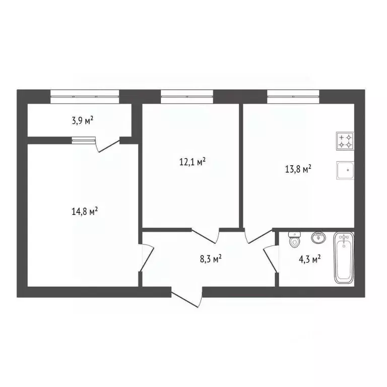 2-к кв. Башкортостан, Уфа ул. Менделеева, 156/1 (59.1 м) - Фото 2