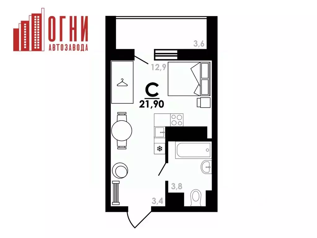 Студия Нижегородская область, Нижний Новгород Коломенская ул., 8к4 ... - Фото 1