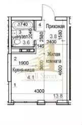 Квартира-студия, 26 м, 2/17 эт. - Фото 0