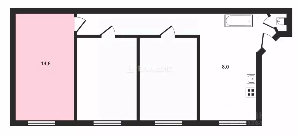 Комната Санкт-Петербург наб. Обводного Канала, 84Б (14.8 м) - Фото 2
