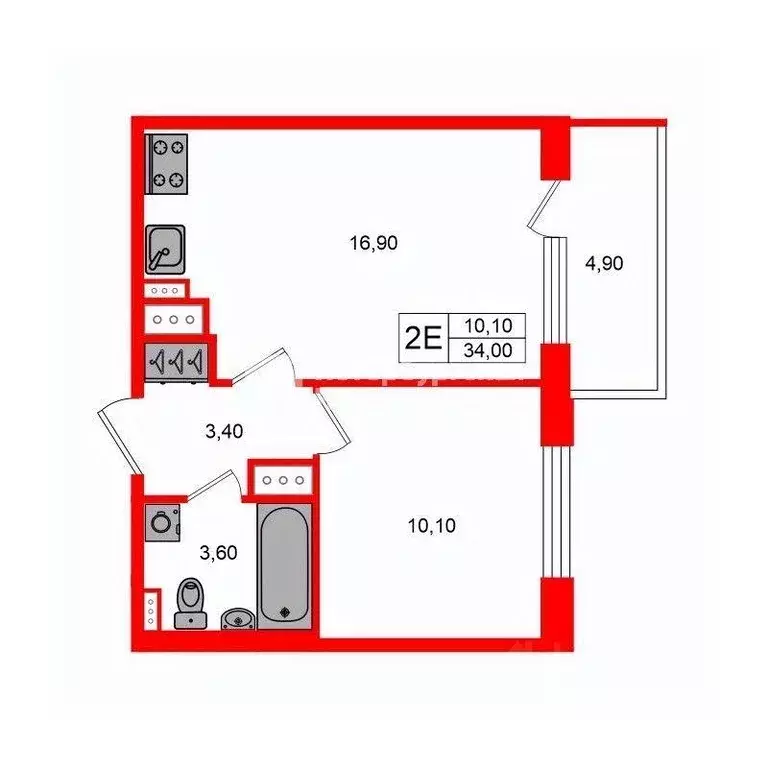 Квартира, 2 комнаты, 45 м - Фото 2