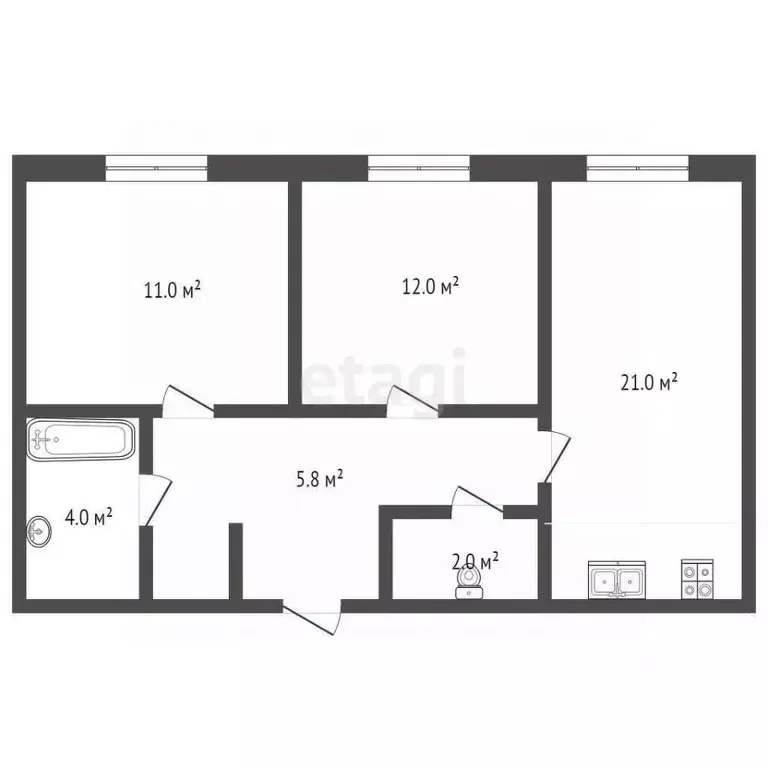 2-к кв. Московская область, Люберцы ул. 8 Марта, 18к3 (55.8 м) - Фото 1