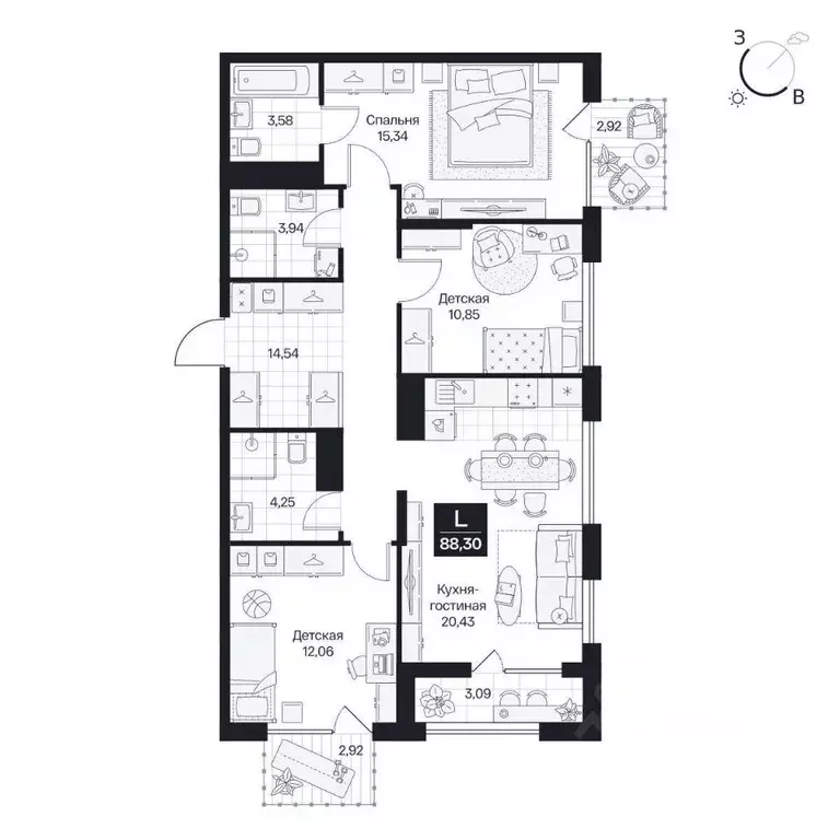 3-к кв. Волгоградская область, Волгоград просп. Имени В.И. Ленина, 59Г ... - Фото 1