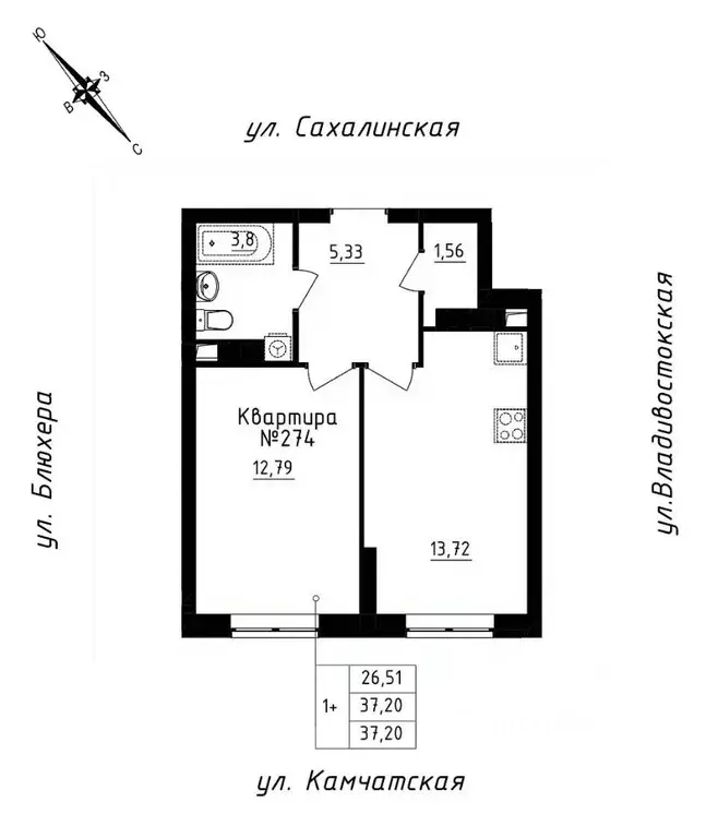 1-к кв. Свердловская область, Екатеринбург ул. Кронштадтская, 30 (37.2 ... - Фото 0