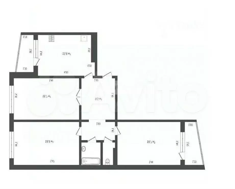 3-к. квартира, 90 м, 5/10 эт. - Фото 0