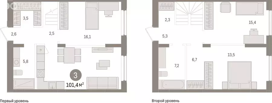 3-комнатная квартира: Новосибирск, улица Аэропорт (101.43 м) - Фото 1