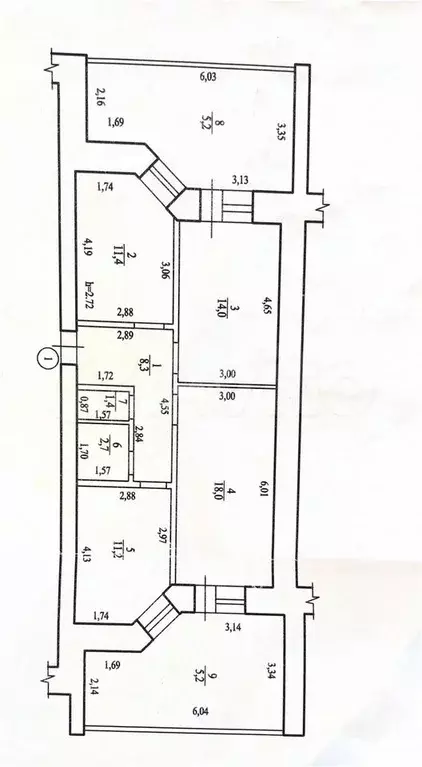 3-к. квартира, 103 м, 3/10 эт. - Фото 0