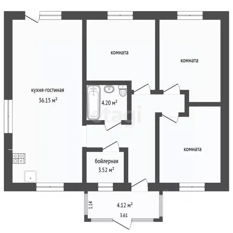 Дом в Тюменская область, Тюменский муниципальный округ, д. Паренкина ... - Фото 2