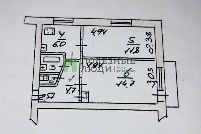 2-к кв. Орловская область, Орловский район, Знаменка пгт ул. Ленина, 4 ... - Фото 1