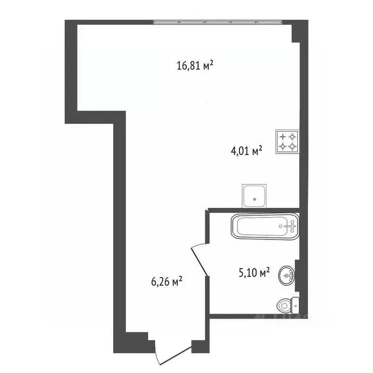 Студия Башкортостан, Уфа ул. 50 лет СССР, 34 (32.18 м) - Фото 1