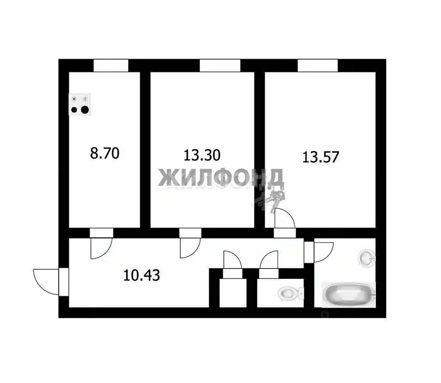 2-к кв. Новосибирская область, Новосибирск ул. Мира, 12 (52.2 м) - Фото 0