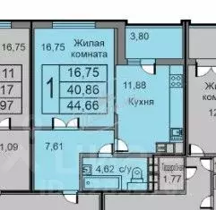 1-к кв. Калужская область, Калуга ул. Минская, 2 (44.66 м) - Фото 2
