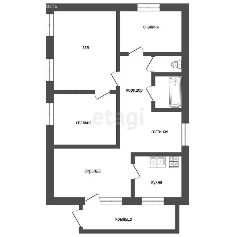 Дом в Воскресенск, микрорайон Медведка, улица Крупской (85.7 м) - Фото 1