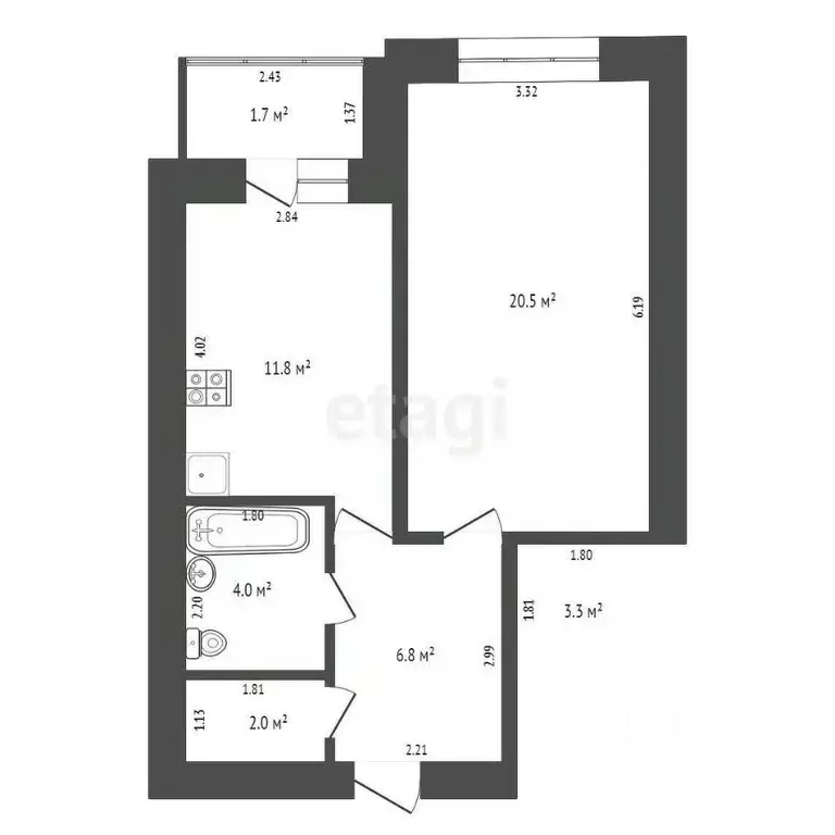 1-к кв. Забайкальский край, Чита Народная ул., 39 (45.1 м) - Фото 1