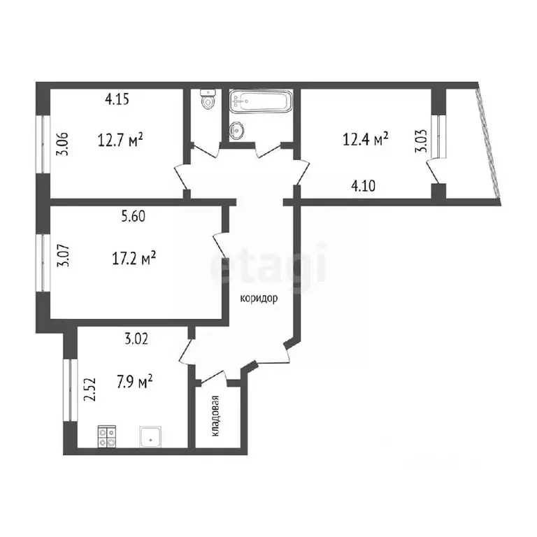 3-к кв. Челябинская область, Челябинск ул. Агалакова, 44 (65.5 м) - Фото 0