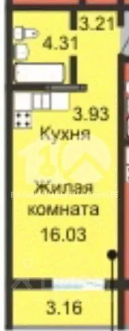 Студия Новосибирская область, Новосибирск ул. Фадеева, 66/4 (28.5 м) - Фото 2