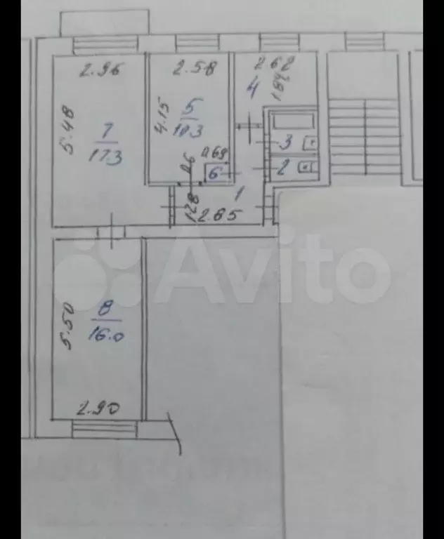 3-к. квартира, 60 м, 2/5 эт. - Фото 0
