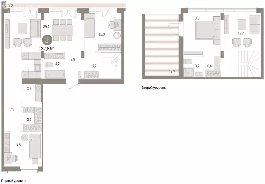 3-комнатная квартира: Тюмень, улица Республики, 205к2 (135.6 м) - Фото 2