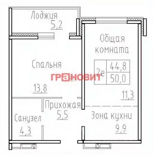 Квартира, 2 комнаты, 50 м - Фото 1