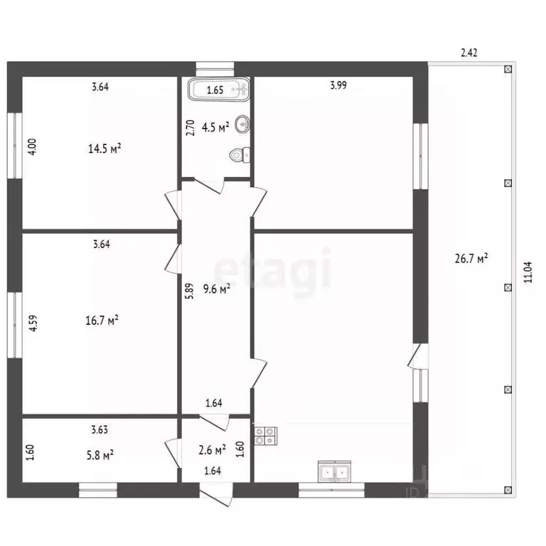 Дом в Севастополь с. Осипенко, СТ Южный ТСН,  (97 м) - Фото 2