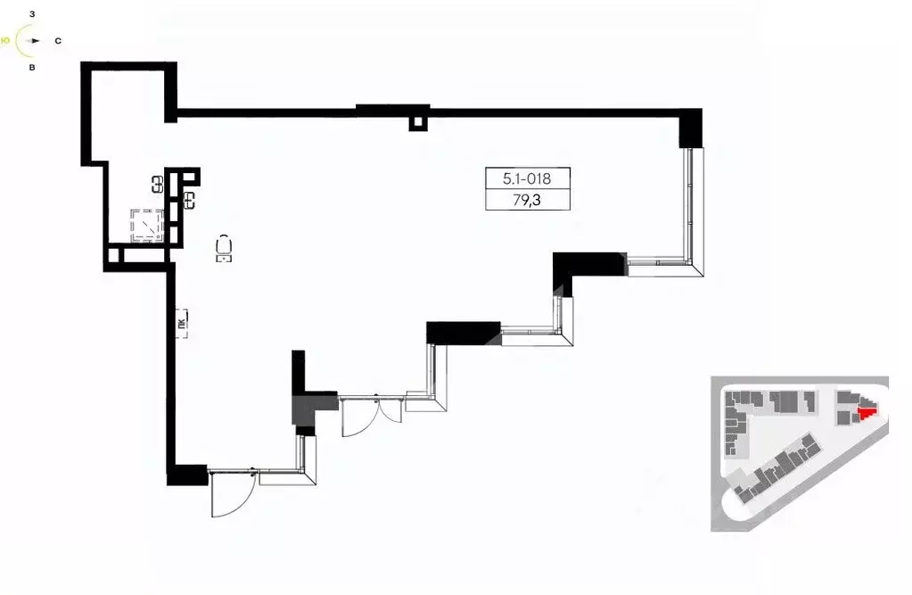 Помещение свободного назначения в Москва Дзен-кварталы жилой комплекс ... - Фото 2
