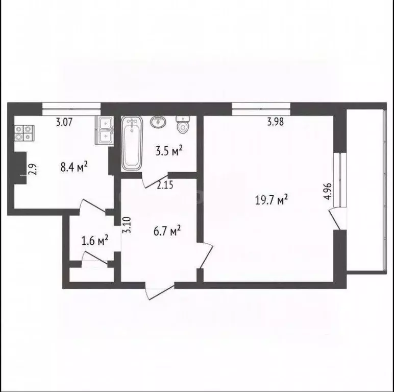 1-к кв. Севастополь просп. Генерала Острякова, 214 (40.4 м) - Фото 2