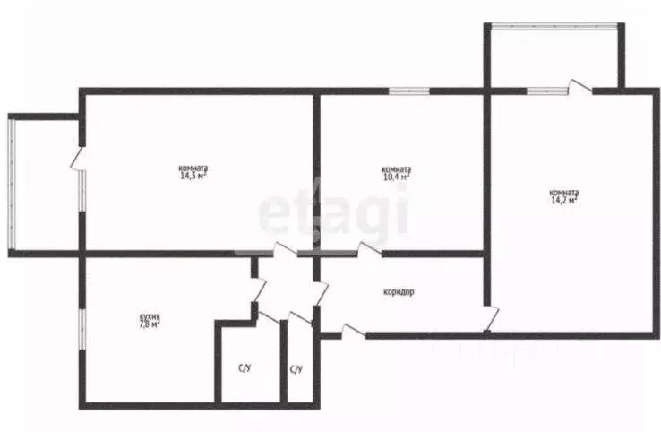3-к кв. Краснодарский край, Краснодар Ставропольская ул., 258 (60.0 м) - Фото 2