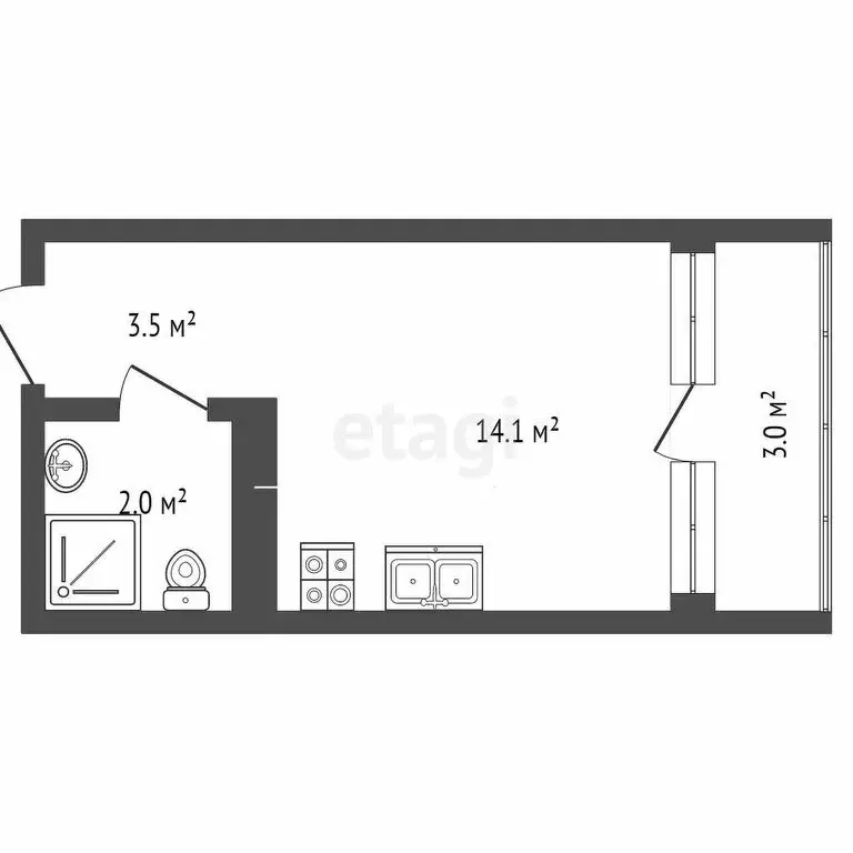 Квартира-студия: Новороссийск, улица Куникова, 47Г (20.2 м) - Фото 0