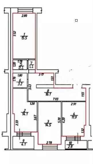 3-к. квартира, 85,5м, 3/3эт. - Фото 0