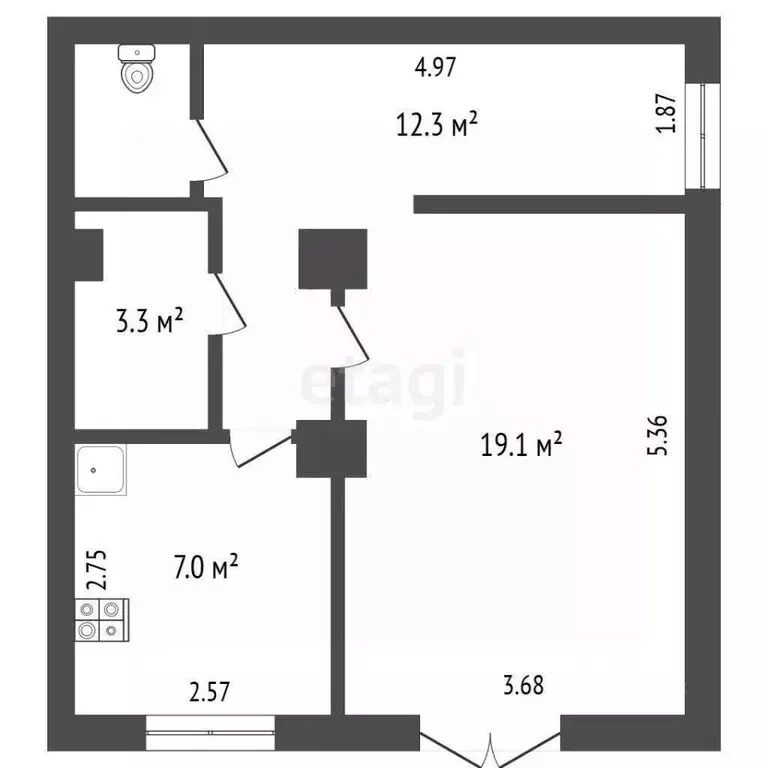 Торговая площадь в Омская область, Омск ул. 9-я Линия, 167 (44 м) - Фото 2