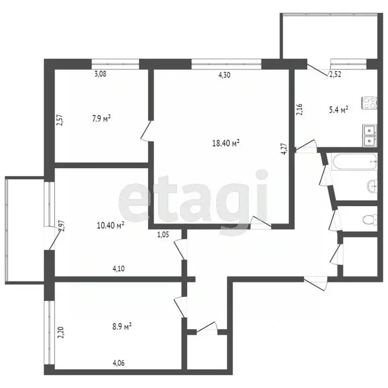 4-к кв. Свердловская область, Нижний Тагил ул. Захарова, 2 (89.1 м) - Фото 1