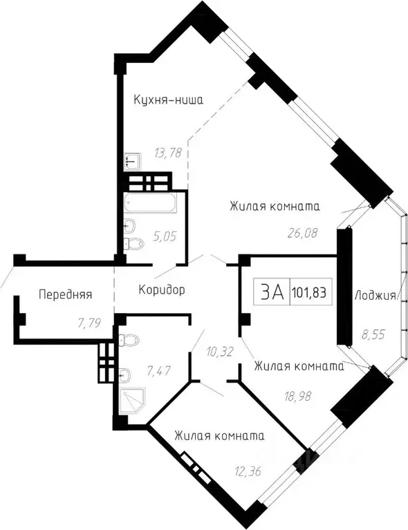 3-к кв. Приморский край, Владивосток Чайка мкр, Чайка жилой комплекс ... - Фото 0