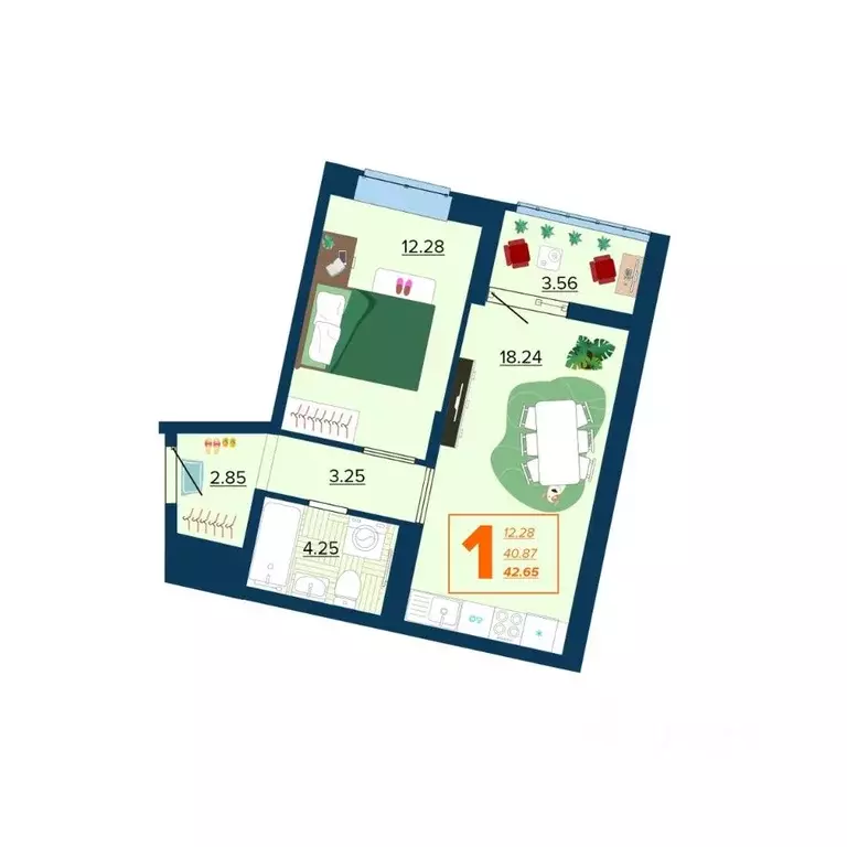 1-к кв. Брянская область, Брянск Московский мкр, Микрорайон Акватория ... - Фото 1