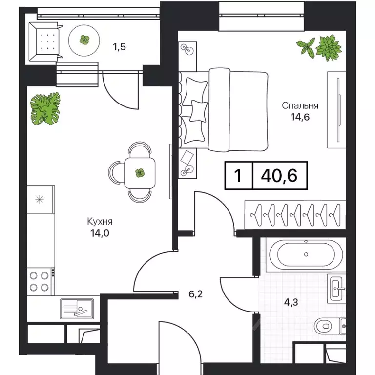 1-к кв. Московская область, Пушкино Пушкино Град жилой комплекс, к2 ... - Фото 1