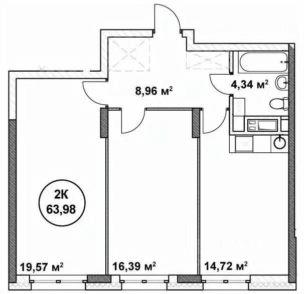 2-к кв. Нижегородская область, Нижний Новгород ул. Родионова (63.98 м) - Фото 0
