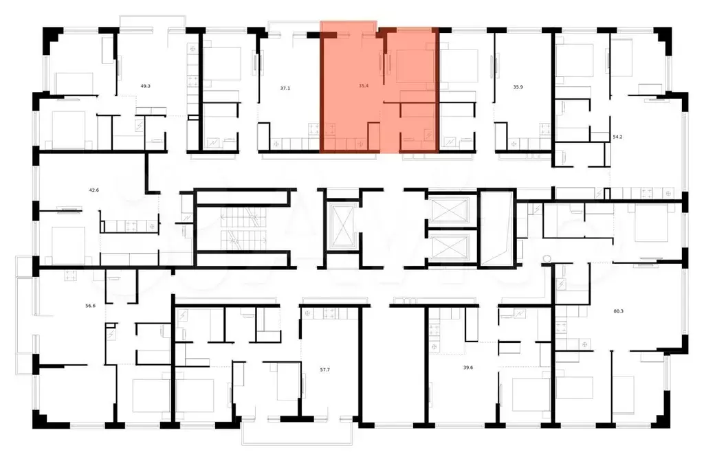 1-к. квартира, 35,4 м, 14/23 эт. - Фото 1