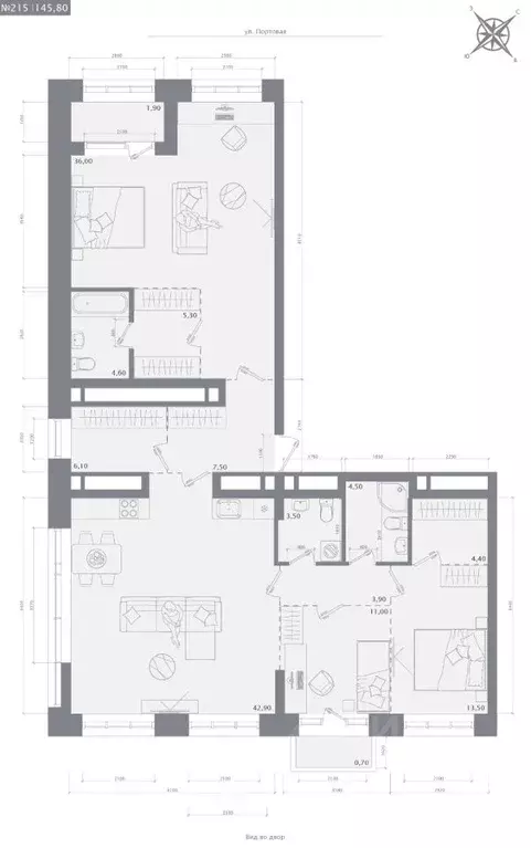 3-к кв. Татарстан, Казань 1712 жилой комплекс (145.8 м) - Фото 1